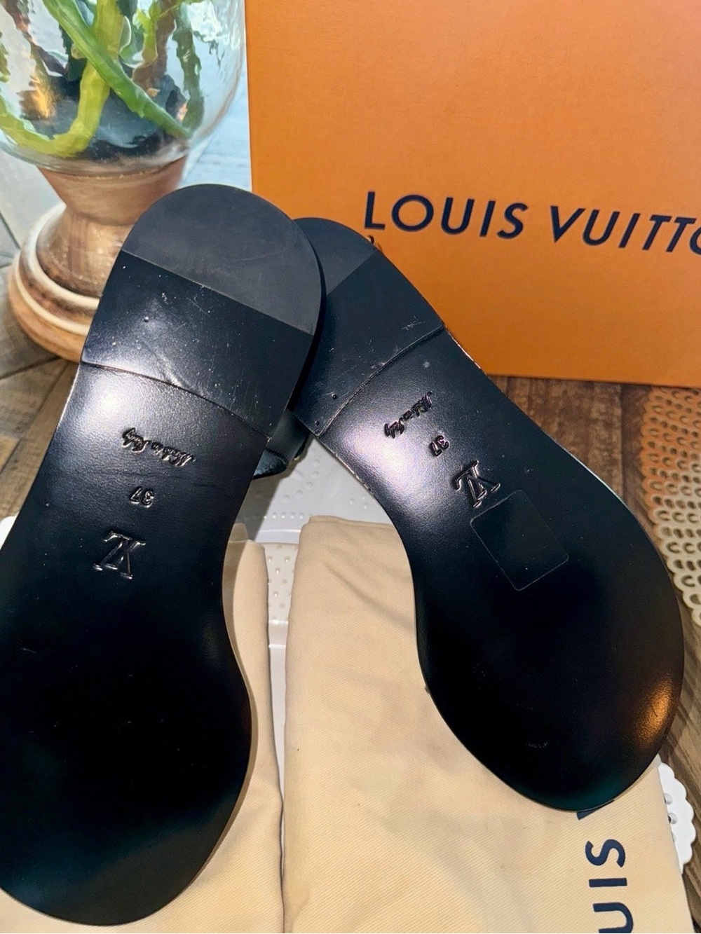 Louis Vuitton Black and Brown Monogram Passenger Sandals - Picture 4 of 5